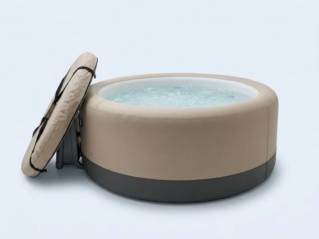 Spa gonflable rond rempli d’eau